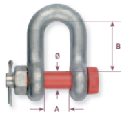 Alloy galvanized dee shackle with pin – High tensile