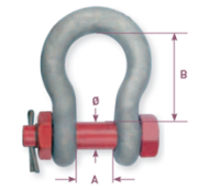 Galvanized bow shackle with pin high tensile